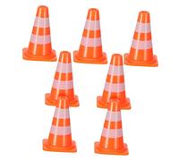 WESIEVYA 7pcs Simulation Road Cones Colorful Educational Traffic Sign for for Playtime and Learning Ideal for Miniature Traffic and Road Scene Models