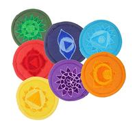 WESIEVYA 7pcs Tibetan Embroidered Buddhist Sound Bowl Pads Medium Size Handcrafted Cushion Mat Prayer and Meditation Accessories