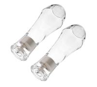 WESIEVYA 8.8oz Glass Mouthwash Dispenser 2pcs Lid Refillable for Bathroom Kitchen Countertop