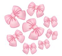 WESIEVYA 8 Pcs Bow Charms Mini Bow Charms Cute Resin Soft to The Touch Versatile Decoration for Clothing Bags Crafts Multiple Sizes