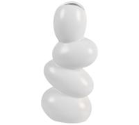 WESIEVYA Abstract Modern Ceramic Vase in Cobblestones Shape White Decorative Table Centerpiece Suitable for Hotel and Hydroponic Plants Display