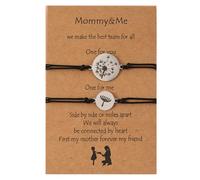 WESIEVYA Adjustable Dandelion Hand Chain Bracelet and, Lovely Woven String Design in Stainless Steel and Wax Wire for Mother's Day Matching Bracelets Daily Jewellery for Back to School