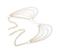WESIEVYA Adjustable Elegant Rhinestone Waist Chain Belt for Women Bling Belly Jewelry Lightweight Metal Body Chain for Dresses Beachwear Festivals and Raves