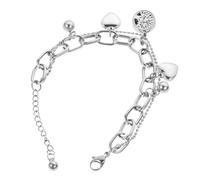 WESIEVYA Adjustable Titanium Steel Heart-Shaped Aromatherapy Bracelet with Hollow Essential Oil Diffuser, Creative Women'S Link Wrist Pendant for Daily Wear and