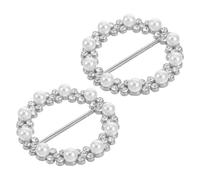 WESIEVYA Alloy Rhinestone Scarf Clip Set 2Pcs Women’S Clothing Corner Button Clips for Shawls with Convenient Fastening