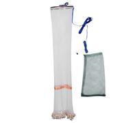 WESIEVYA American Style Hand Throw Cast Net with Aluminum Ring, 1.2M Height Fine Mesh Fishing Net with Half-Finger Steel Weights, Reinforced Bait and Shrimp Trap for Freshwater and