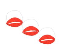 WESIEVYA April Fool's Day Dress up Red Lip Mouth 3pcs Funny Lips Prank Props for Parties