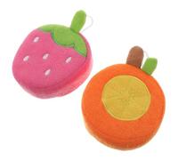 WESIEVYA Balls with Babies, Bath Sponge Fruit 2pcs Soft Bathing Material Shapes, Gentle Exfoliating Scrubbers Massage and Fatigue Relief During Bath Time for Skin
