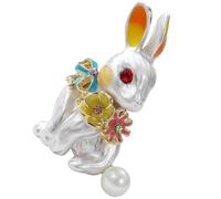 WESIEVYA Birthday Brooch Pins Metal Brooches Adorable Alloy Rabbit Fixed on Clothes Does Not Damage Clothes Gift for Families and Friends Christmas 1.34x1.02x0.71in
