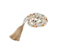 WESIEVYA Bohemian Style Handmade Beaded Necklace Crystals and Tassels Long Choker Chain for Women Casual Outfits