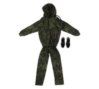 WESIEVYA Boy Doll Army Camo Hoodie Set with Pants and Shoes Military Fatigue Outfit for Soldier Role Play Compatible with Dolls for Adventure and Themed Parties