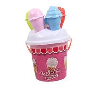 WESIEVYA Boys and Girls Beach Ice Cream Bucket and Colorful Sand Digging Toy Set for Boys and Girls, Plastic Sand Playset Mold for Outdoor Beach and Sandbox Fun Random Color