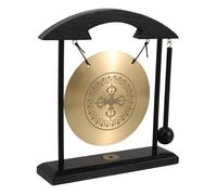 WESIEVYA Brass Feng Shui Desktop Gong Stand Unique Ornament for Meditation and Home Office Decor Delicate Luck Charm for Serenity and Peaceful Ambiance