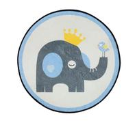 WESIEVYA Cartoon round Elephant Pattern Carpet, Beige Polyester Material, Easy to Remove Dust, Reusable and Soft round Rug for Living Room and Home Decoration