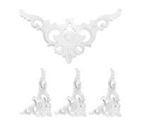 WESIEVYA Ceiling Corner Molding 32.7x17.5x1.6cm White 4pcs Rococo with Embossed Ornate Scroll Details, Hard Plastic Material Easy DIY Installation for Home Improvement Projects