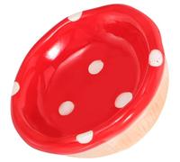 WESIEVYA Ceramic Hamster Bowl Feeding Dish Smooth Surface for Small Pets and Practical Design, Cute Shaped Red Suitable for Hamsters and Chinchillas in Pet Cages