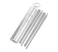 WESIEVYA Chopsticks and Reusable 2 Pairs 304 Stainless Steel Foldable with Portable Case , Lightweight Travel Utensils for Business Trips and Hiking