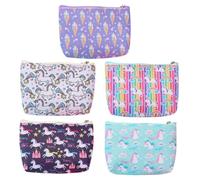 WESIEVYA Coin Purse Change Purse Unicorn Design PU Pouch with Zipper Closure for Women Girls Storing Coins Cards Gift for Family Friends