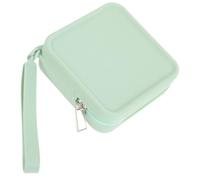 WESIEVYA Compact Portable Silicone Sanitary Napkin Holder for Travel, Light Green Menstrual Pad Bag with Sealable Closure, for Discreet Feminine Hygiene Storage