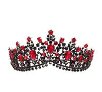 WESIEVYA Crystal Rhinestone Wedding Crown Tiara Black Tarnish Resistant Plating for Bridal Shower and Formal Events