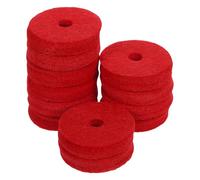 WESIEVYA Cymbal Felt Washers Drum Pads 12Pcs Red Cotton 36Mm Anti-Vibration Accessories for Live Performance Cymbal Protection