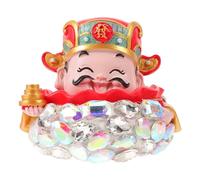 WESIEVYA Dashboard Decor Sparkly Car Accessories, Good Luck Crystal Fortune God Figurine, Decorative Ornament for Women Car Interior, Shop Counter Decor(White Crystal)