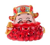 WESIEVYA Dashboard Decor Sparkly Car Accessories, Good Luck Crystal Fortune God Figurine, Decorative Ornament for Women Car Interior, Shop Counter Decor(Red Crystal)