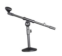 WESIEVYA Desktop Adjustable Microphone Stand Boom Arm Mic Support for Speech Recording Stable Base Compact Lightweight Design