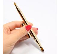 WESIEVYA Double-ended Retractable Lip Brush for Precision Application with Metal and Synthetic Fiber Construction, Portable Makeup Brush for Women, for Travel and Daily Use