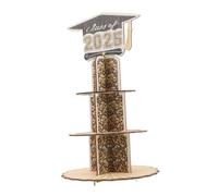 WESIEVYA Double Layer Wooden Present Organizer for Class of Grads Elegant Graduation Party Decoration Unique
