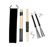 WESIEVYA Drum Stick Wrench Multi-use Drum Wire Brush for Instrumentalist Tuning Key