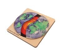 WESIEVYA Earth Layers Puzzle Wooden Educational Kit for Teens DIY Globe Model Building for Geography Learning Easy Assemble Floor Puzzle Thinking and Social Skills