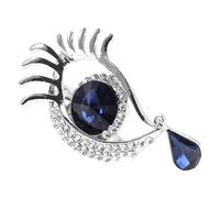 WESIEVYA Elegant Blue Eye Modeling Brooch Pin for Women, Alloy Material with Rhinestone Decoration, Comfortable to Wear Fashion Brooch Suitable for Clothing Accessories