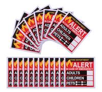 WESIEVYA Emergency Alert Stickers Self-adhesive Safety Decals Pack 20 Sheets Promotes Efficient Rescue Operations for People and Animal Rescue for Emergency Situations and Businesses for