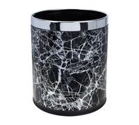 WESIEVYA European Style Marble Pattern Bathroom Trash Can, Double-layer Black Marble Plastic Waste Bin for Home, Hotel, Office Kitchen Storage