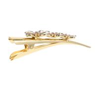 WESIEVYA Exquisite Butterfly Hair Clip Barrette for Women and Featuring Dazzling Crystal Rhinestones and Firm Reliable Spring Clip in Khaki Zinc Alloy, for Daily Life and Party Hair