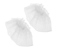 WESIEVYA Fake Sleeves 2Pcs White Lace Wrist Cuffs Detachable Bell Sleeve Cuffs Bride Costume Accessories Lolita Wrist Cuffs Removable Hand Sleeves for Wedding Party