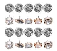 WESIEVYA Flower Brooch Pins Detachable Buttons Japanese Korean Style Pearl and Crystal Material Safety Pin for Women Anti-Exposure Adjustable Accessories for Dresses and Crafts 20Pcs Pack