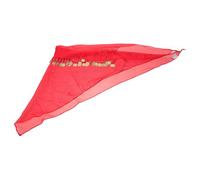 WESIEVYA Fortune Teller Scarf with Coins for Women, Red Chiffon Multiway Headpiece Featuring Comfortable All-day Wear and Metal Detailing, for Dancing and Special Events
