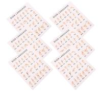 WESIEVYA Gesture Language Poster 8 Sheets Educational Tool and Visual Aid for Schools and Game Rooms, Alphabet Wall Art and Students, Paper Material Classroom Decoration