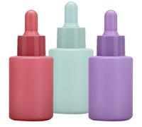 WESIEVYA Glass Dropper Bottles Empty Essential Oil Bottles 30ml 3pcs Leak-proof with Silicone Pipette, Portable for Travel and Refill