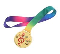 WESIEVYA Gold Music Medal Award for Piano Violin and Singing Competitions with Dance Elements and Neck Lanyard for Performance Prizes