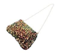 WESIEVYA Golden Sequin Purse for Women with Versatile Carry Options and Eye-catching Design, Polyester and Metal Evening Handbag for Urban Life and Dates