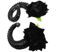 WESIEVYA Gothic Sheep Horn Hair Clips 1 Pair Hair Accessories Plastic Barrette Halloween Adding Mystery and Gothic Romantic Atmosphere for Halloween Shooting for Shooting