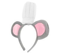 WESIEVYA Grey Mouse Ears Headband Mini Chef Hat, Cartoon Party Accessory for Boys and Girls and Adults, Mouse Costume Hairband for Halloween Cosplay and Christmas