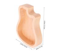 WESIEVYA Guitar Pick Storage Box Durable Maplewood Plectrum Holder for Standard Jazz Picks Compact Guitar Shape for Guitarists The Go Light Brown