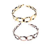 WESIEVYA Hairbands Random Color Headbands 2pcs Tortoiseshell Teeth Lightweight Acrylic Hollow out Design Non-slip for Women Suitable for Washing Face Use and Photo Shoots