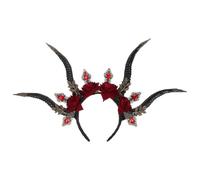 WESIEVYA Handmade Devil's Horn Headband for Halloween Party and Wedding, Black Plastic Decorative Ox Horn Hair Hoop, Comfortable to Wear Fashionable Festival Hair Accessory