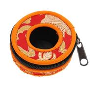 WESIEVYA Handmade Nepal Style Buddhist Bell Storage Bag for Meditation Bell Delicate Red Cotton Cloth Case with Propitious Embroidered Patterns for Temple Use