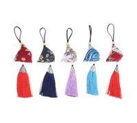 WESIEVYA Handmade Sachets Tassel Accessories Sturdy Non-fading Blessing Sachets Japanese Style 5pcs Brocade Material, Assorted Colours Color Color for Home Decoration and Fragrance